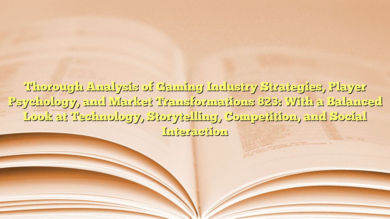 Thorough Analysis of Gaming Industry Strategies, Player Psychology, and Market Transformations 823: With a Balanced Look at Technology, Storytelling, Competition, and Social Interaction